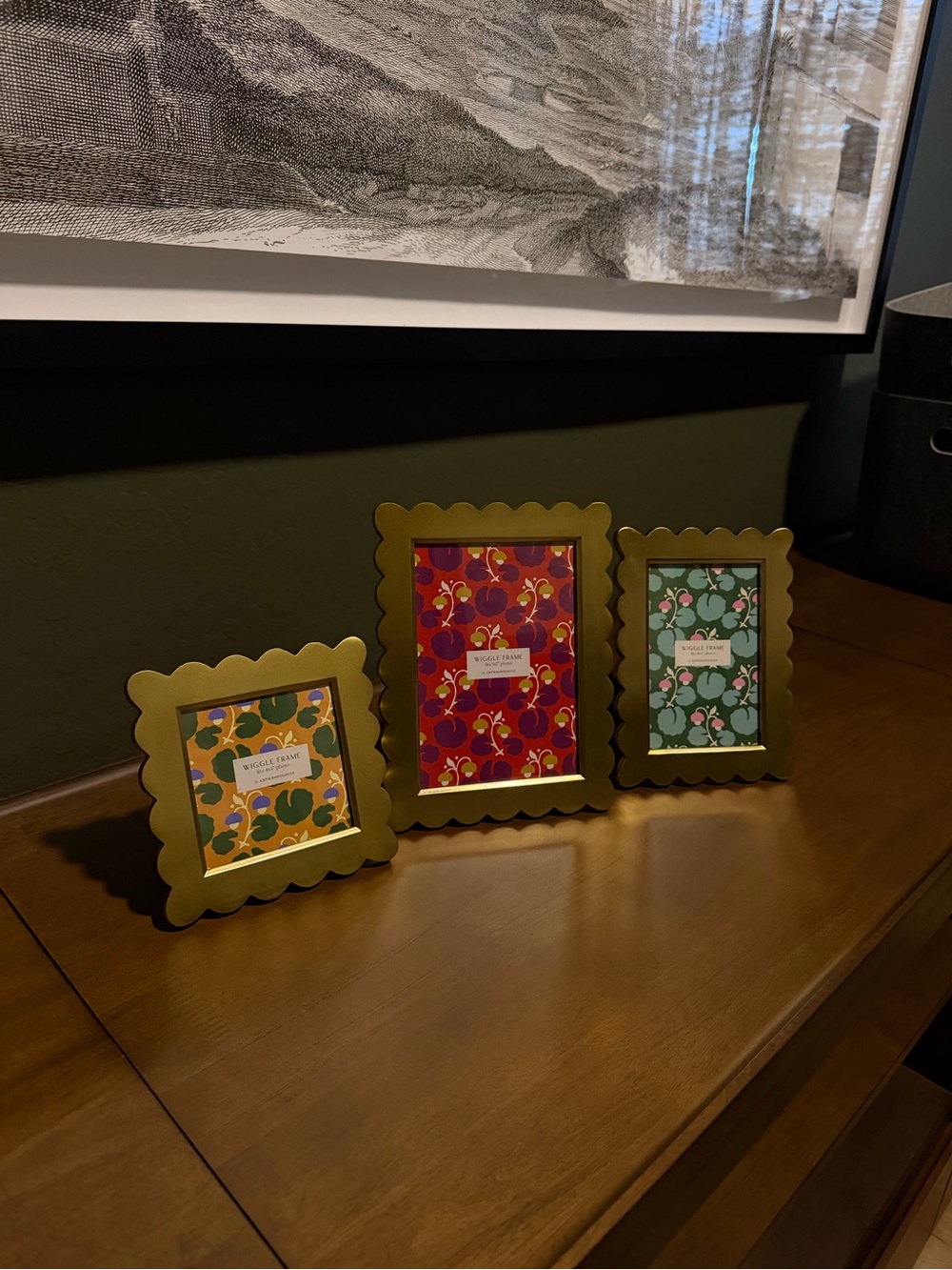 Anthropology Brass Wiggle Picture Frame Set